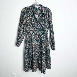 ANTONIO MELANI LIBERTY LONDON collab | Emma Dress Dark Green Floral Long Sleeve